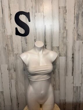 H&M Divided White Strapless Tube Top Bandeau Womens Size Small Cropped